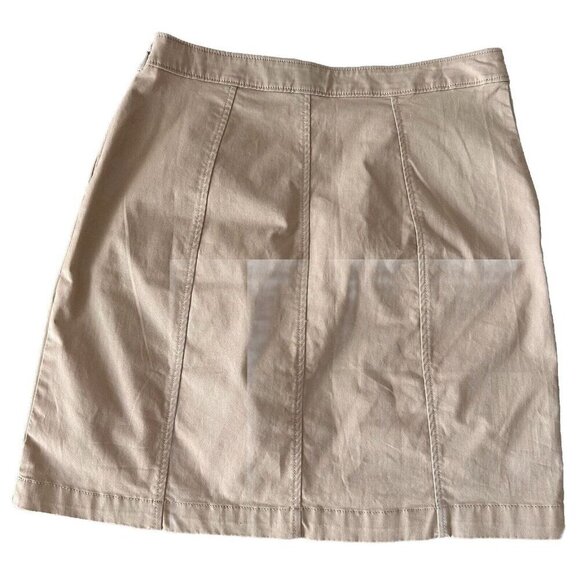 NEW Banana Republic Women's Sz 4 Casual Skirt Khaki Side Button Accents - Picture 2 of 7